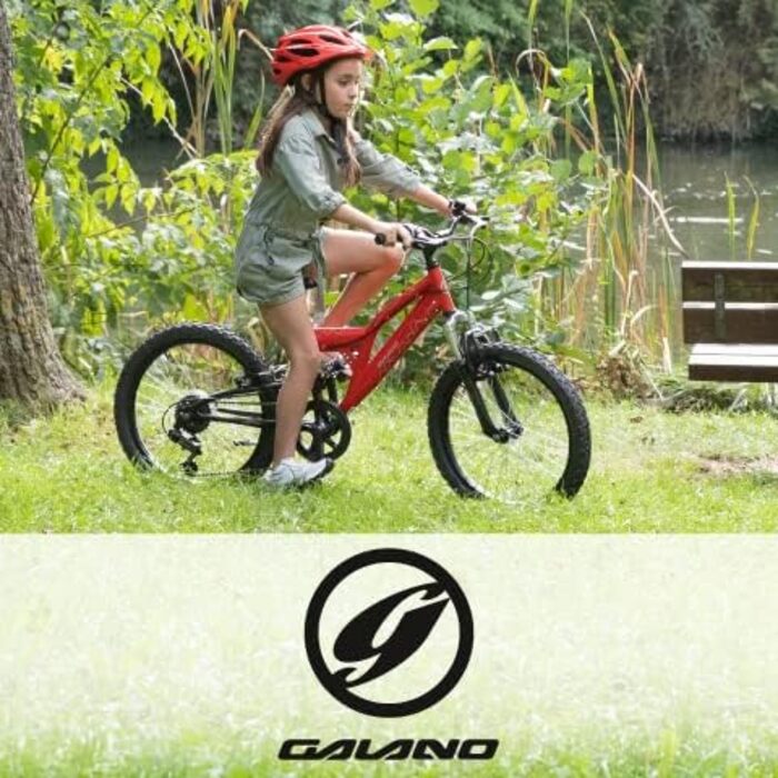 Дитячий велосипед Galano FS180 18 дюймів для дітей від 5 років, легкий гірський MTB, універсальний для хлопчиків і дівчаток, двухпідвісний
