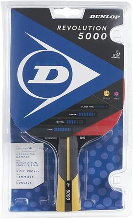 Настільний тенісний ракетка Dunlop Revolution 5000, ITTF сертифікат, для досвідчених гравців