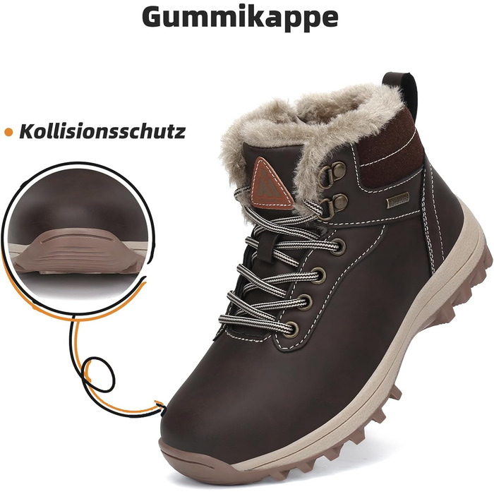 Дитячі зимові черевики Mishansha для хлопчиків та дівчаток, теплі, водонепроникні, коричневі, розмір 36 EU