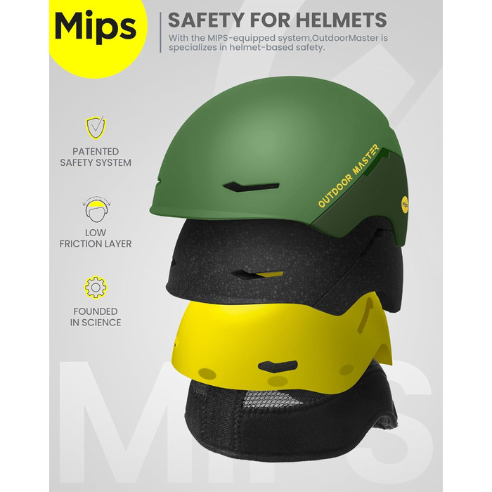Лижний шолом OutdoorMaster ELK MIPS для сноуборду та гірських лиж, захисний, для чоловіків, жінок та підлітків, колір лісовий зелений, розмір L