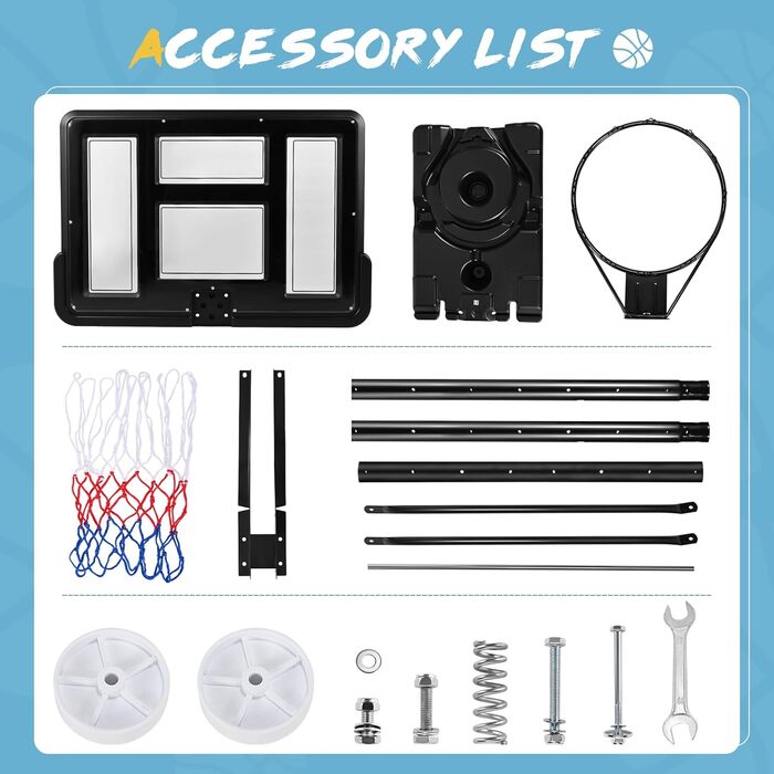 Баскетбольний кошик вуличний регульований 128-305 см на колесах для дітей, підлітків та дорослих