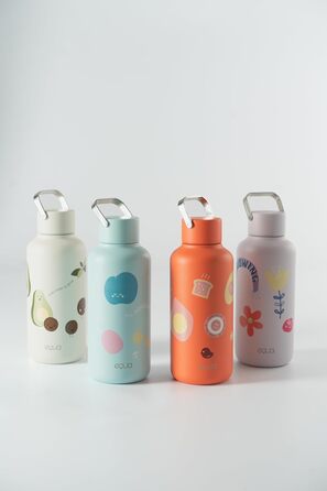 Пляшка для води EQUA Timeless, нержавіюча сталь, 1000 мл, BPA-free, герметична, довговічна, багаторазова, 600 мл, Sunny Side Up