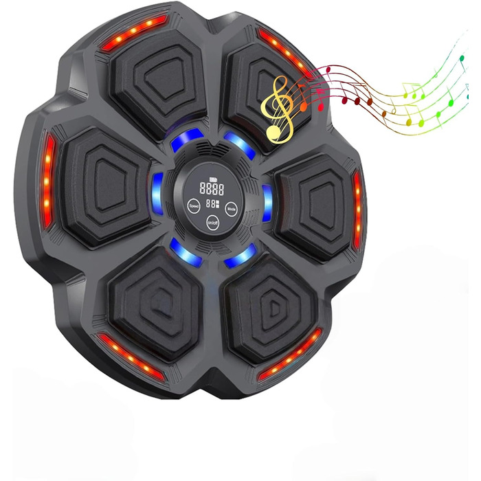 LEAFIA Музична боксерська машина: LED-дисплей, кріплення для боксерського мішка, Bluetooth, 9 режимів швидкості, підрахунок ударів, для зняття стресу та покращення реакції. Підходить для дорослих та дітей.