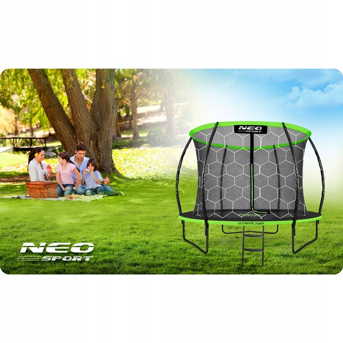Садовий батут Neo-Sport 8ft/252см з внутрішньою захисною сіткою