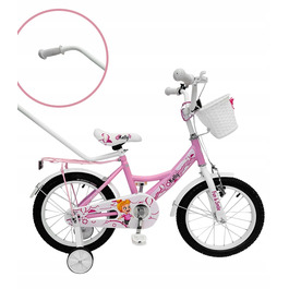 Дитячий велосипед Kelly 16 дюймів, рожевий, з бічними коліщатками
