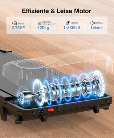 Бігова доріжка під стіл THERUN Walking Pad 2.75HP з пультом та LED-дисплеєм для дому та офісу