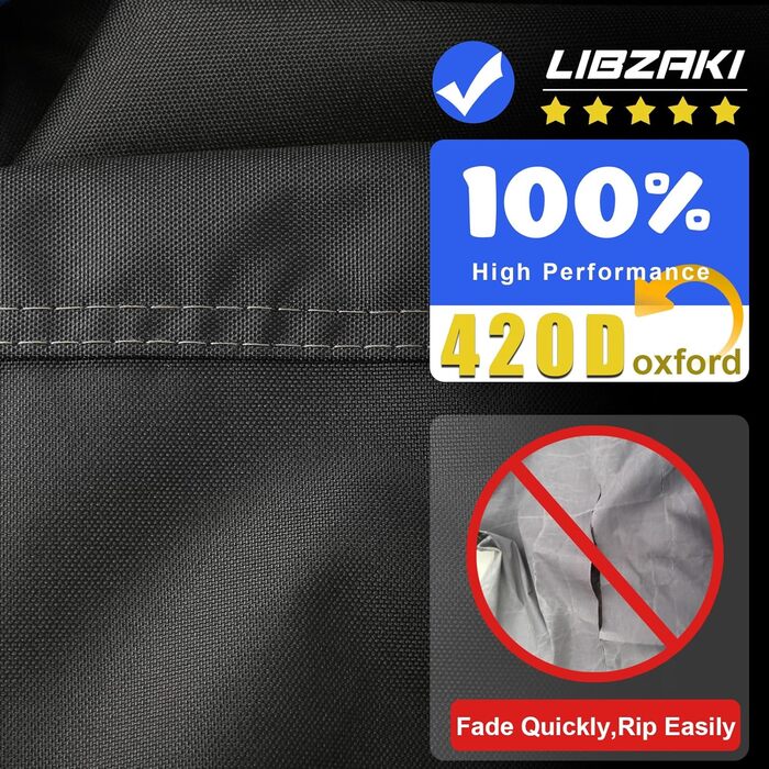 Водонепроникний чохол для мотоцикла Touring (Harley Davidson Road King, Road Glide, Street Glide, Electra Glide, Heritage Classic, Low Rider-ST, Indian, Honda, BMW, Ducati, Suzuki, Kawasaki, KTM), чорний