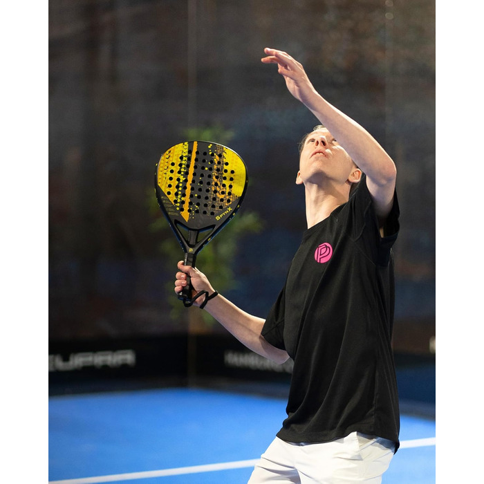 Плекачка для падел-тенісу PadelPursuit SpynX з 100% карбону, спеціальне покриття для кращого обертання, ракетка для чоловіків та жінок - 360г, легка та довговічна, чохол у подарунок