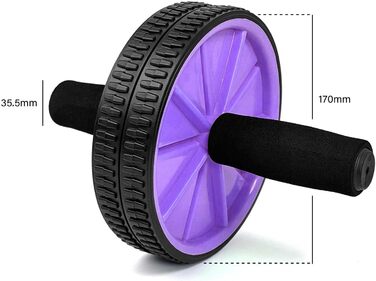 Колесо для пресу OcioDual з ручкою, тренажер для дому, AB Wheel (фіолетовий)