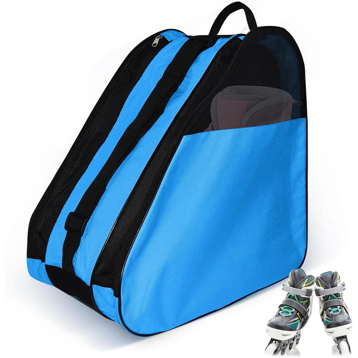 Чохол для роликових ковзанів, сумка для роликів, ice roller skating bag, сумка для ковзанів, сумка для лиж, сумка для скейтборду, доросла сумка для хокею, для чоловіків та жінок (Блакитний)