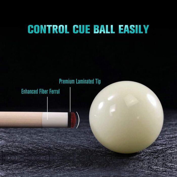 Набір для більярду Pathline PLN Billardqueue-Set, 147,3 см, канадський клен, кейс, білий/зелений