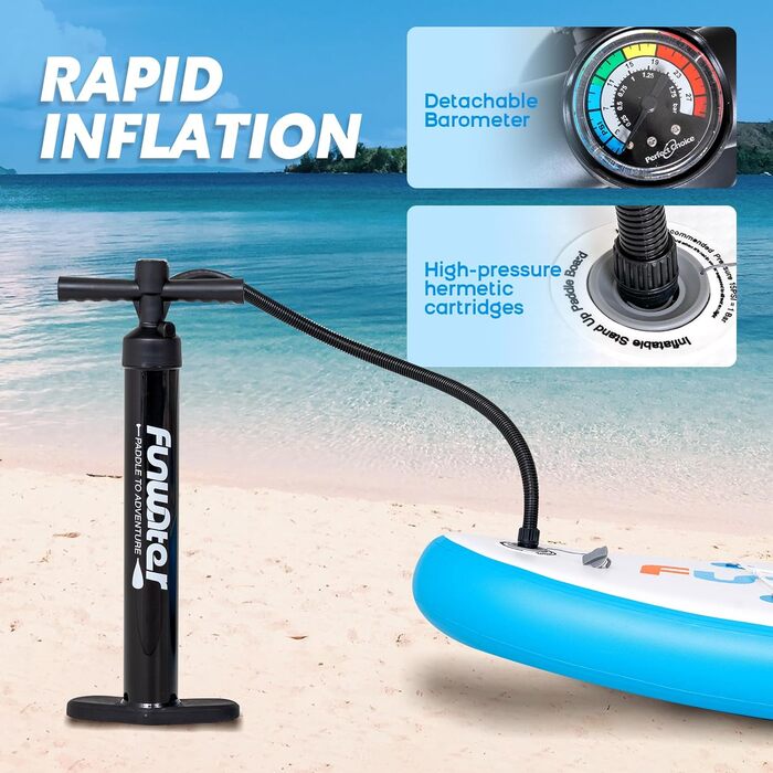 Надувне SUP-борд FunWater: комплект з аксесуарами (весло, насос, рюкзак, лінія, водонепроникний мішок)