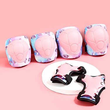 Дитячий шолом з наколінниками, налокітниками та захистом зап'ястків. Захист для ролерів, скейтборду. Для дітей 3-8 років, рожевий