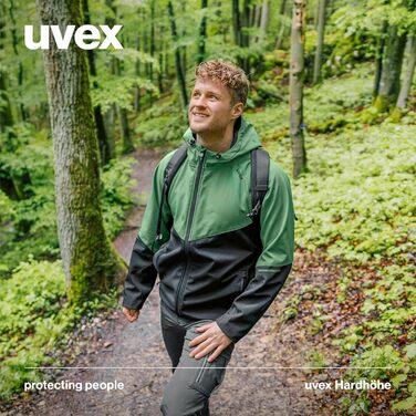 Чоловіча софтшелл куртка uvex Hardhöhe — водовідштовхуюча та дихаюча демісезонна функціональна куртка, темно-зелена, розмір XXL