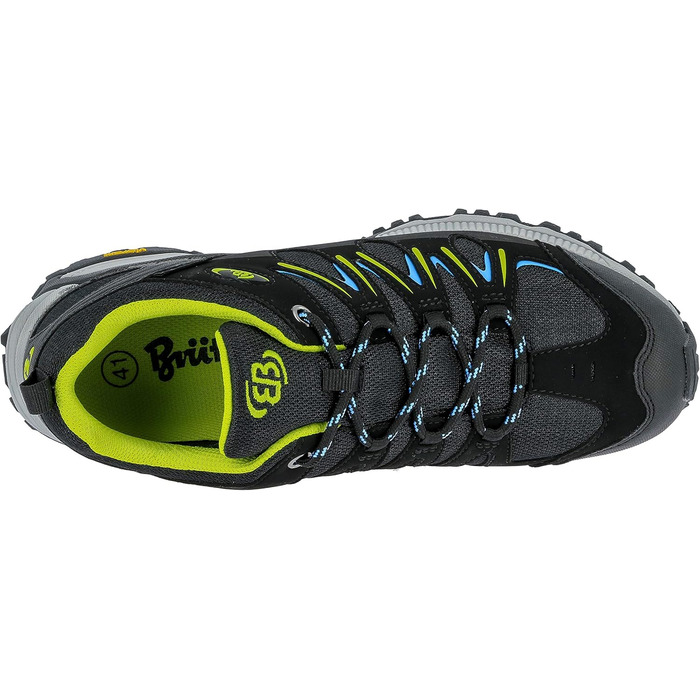 Черевики для хайкінгу Brütting для жінок, 43 EU, чорний, блакитний, лимонний