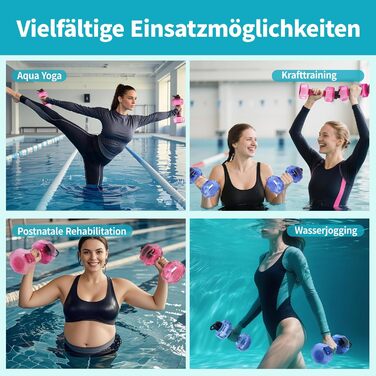 Вага для плавання Fstcrt, PE-вага для басейну, обладнання для аквааеробіки з неслизькою ручкою, для плавання, фітнесу у воді, акватерапії, блакитна