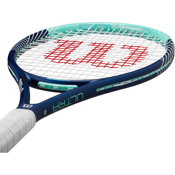 Тенісна ракетка Wilson Ultra Power 100 для дорослих, синьо-бірюзова, розмір ручки 4-1/4 (2), унісекс