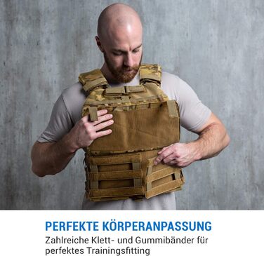 Capital Sports Battlevest 2.0: Вага жилет для тренувань - жилет з вагою, комфортний, з оптимальною підкладкою, 8.0 кг або 13.2 кг, камуфляж, чорний або оливковий (8.0 кг, камуфляж)