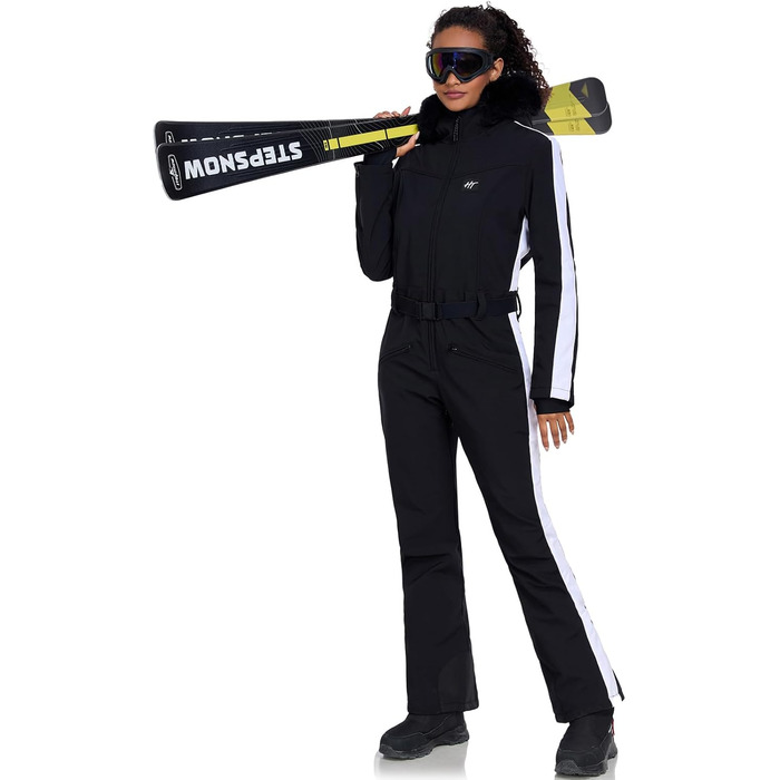 Жіночий комбінезон-кіберкомбінезон HOTIAN, теплий зимовий сніговий костюм, непромокальний, вітронепроникний, з капюшоном, рожевий (XS, чорний)