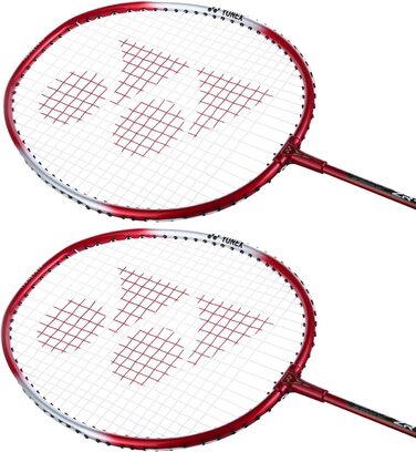 Yonex ZR 100 бадмінтонні ракетки з алюмінію, комплект 2 шт., з повним чохлом, червоні, Індія
