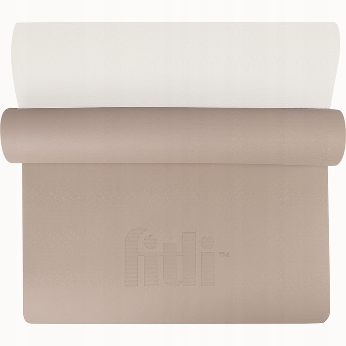 Фітнес-килимок Fitli протиковзкий, бежевий, TPE, 183x61 см