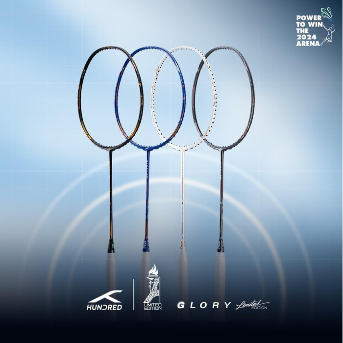 Бадмінтонна ракетка HUNDRED Glory Limited Edition з карбону, унісекс, з чохлом