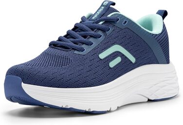 Жіночі кросівки FitVille для ходьби та бігу - широкі, дихаючі, з неслизькою підошвою, для занять спортом, фітнесом, джогінгом на вулиці. Колір: блакитний, бірюзовий. Розмір EU 39.5 V17