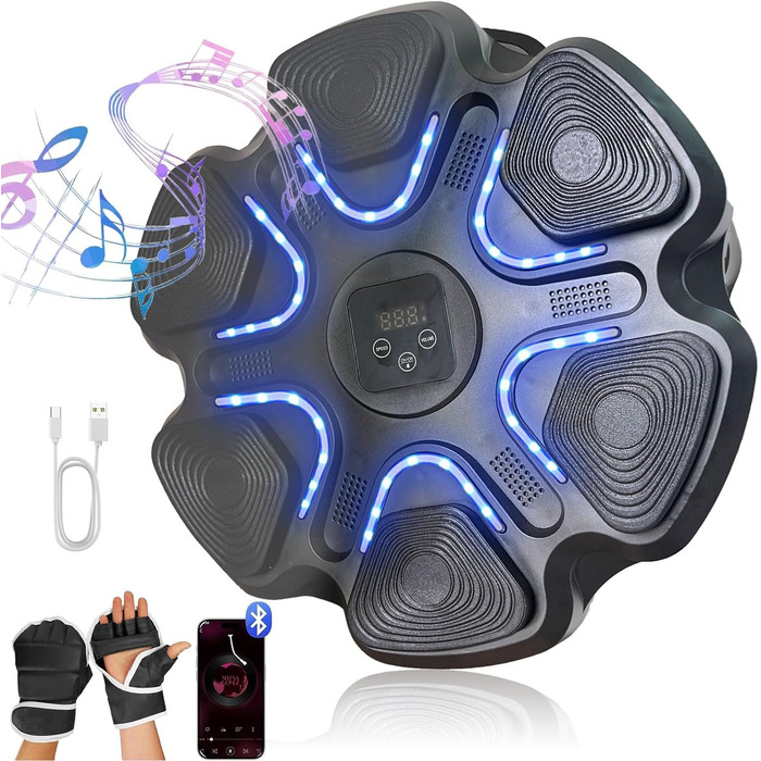 Мускульний боксерський тренажер Sunshne Smile, настінний, з Bluetooth, регулювання швидкості, для дому