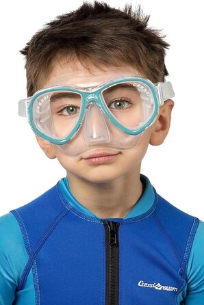 Дитячий комплект для підводного плавання Cressi Perla Jr – маска та трубка Minigringo, прозора/аквамарин, універсальний розмір, для хлопчиків і дівчаток