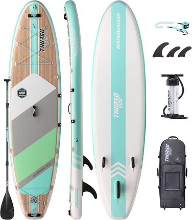 Надувна SUP-дошка THURSO SURF Waterwalker 120 305×76×15 см, універсальна, комплект Deluxe (карбонове весло, рюкзак, подвоєна помпа, спіральний лиш)