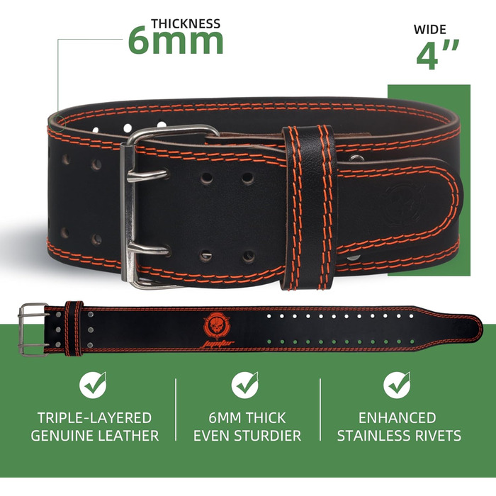 Пояс для важкої атлетики з екошкіри, 6 мм, підтримка спини, подвійна застібка, для важкої атлетики, пауерліфтингу, присідань та станової тяги, XX-Large, помаранчевий/червоний, візерунок 'Захід сонця'