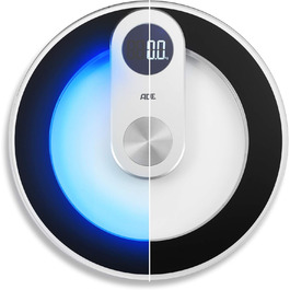 Цифрові ваги ADE з скла, синя LED-підсвітка, круглі, до 180 кг, високоточні