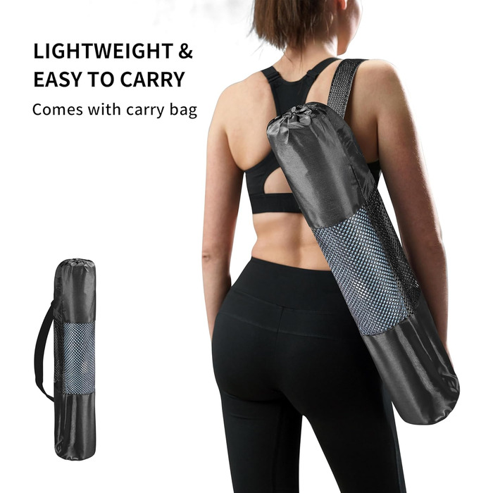 Йога мат PROIRON, неслизька, з розміткою, для йоги, фітнесу та спорту, блакитна