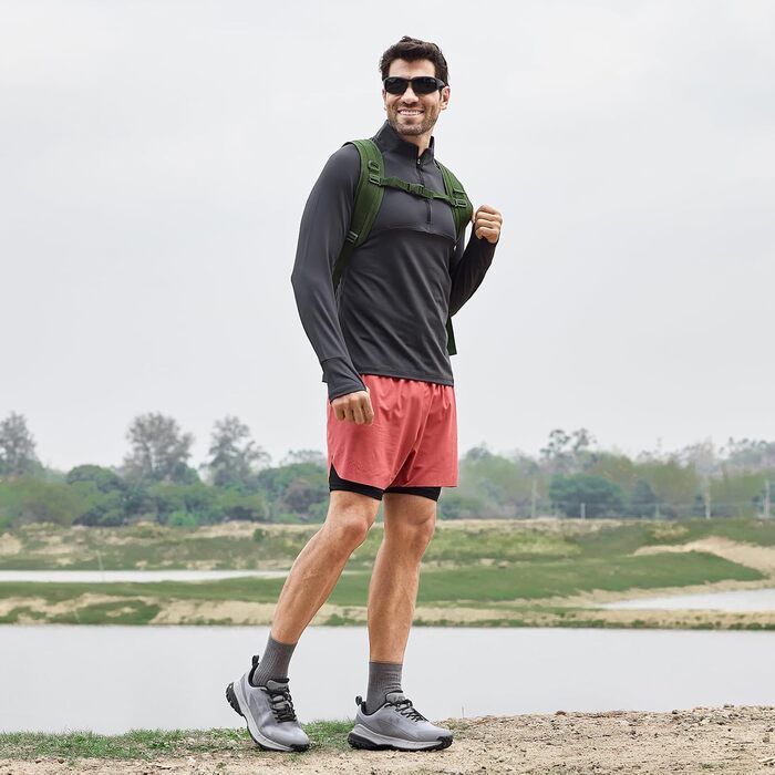 Черевики для трекінгу FitVille для чоловіків, широкі, Slip-On, Outdoor, з дихаючим матеріалом, для трейлраннінгу, з гнучкою застібкою, розмір 40-50 (42.5 EU, сірий)