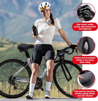 Зручний велосипедний сідло з амортизацією та дихаючим матеріалом. Потовщене та широке сідло для велосипеда з світловідбиваючим дизайном для нічних поїздок
