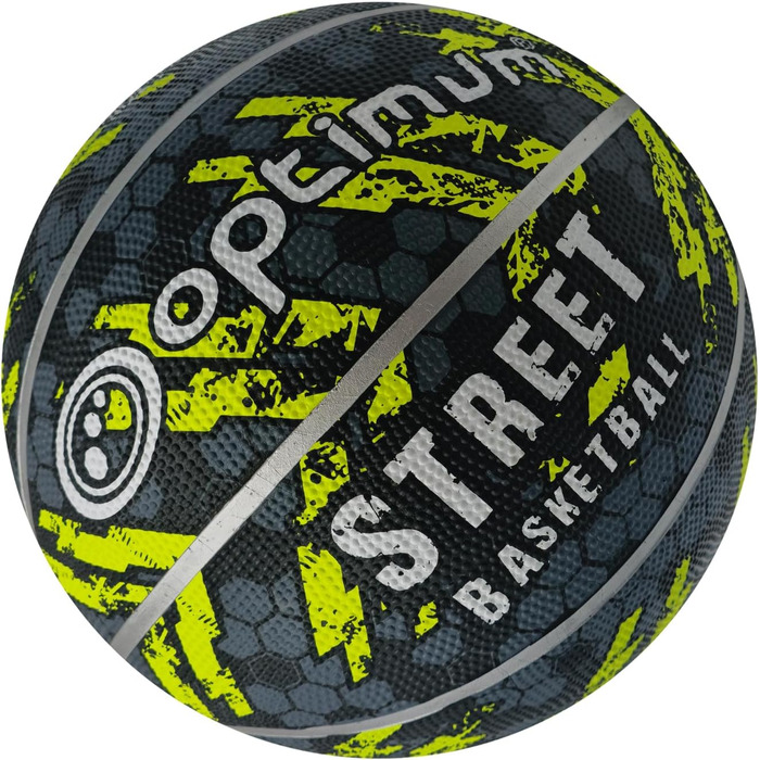 Баскетбольні м'ячі OPTIMUM: зносостійке зчеплення, універсальні для гри в приміщенні та на вулиці, оптимальний контроль та точність. (Розмір 7, Чорний/Жовтий)