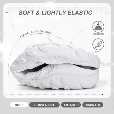 Чоботи для плавання Mabove: чоловічі та жіночі, швидко сохнуть, для серфінгу, плавання, аквашузи, басейну, розмір 39 EU, білі
