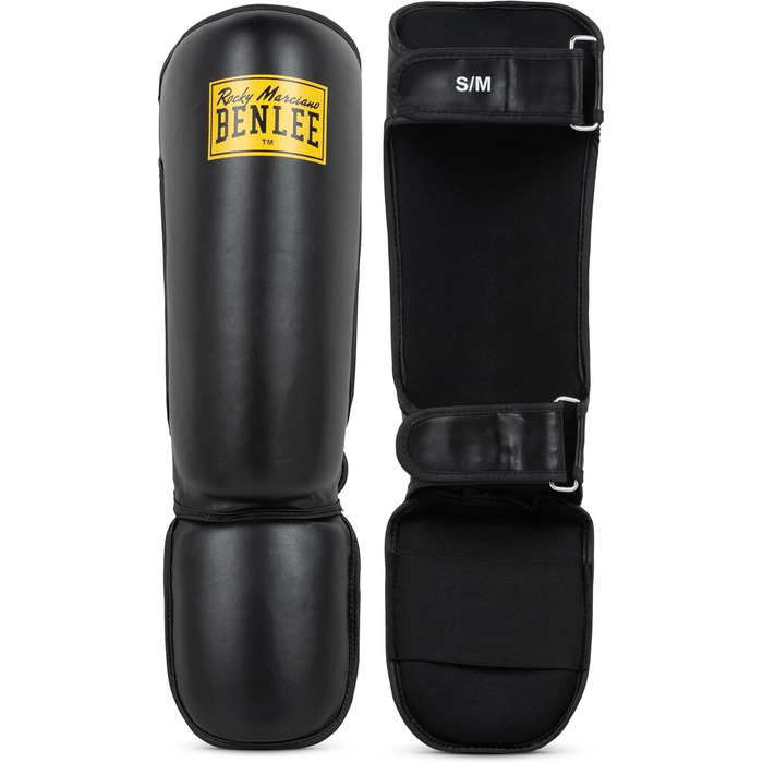 Захисники гомілок BENLEE Guardian з екошкіри, чорні (один)