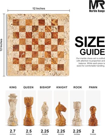 Шаховий набір з мармуру для дорослих, ручної роботи, 32 фігури, 2 додаткові королеви, коробка для зберігання, розкішна подорожна гра, елегантний подарунок для дому (кораловий & темно-коричневий)