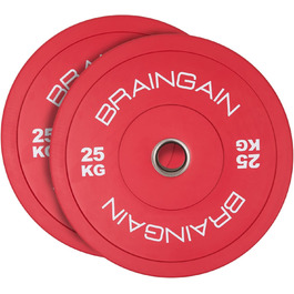 Пара олімпійських бамперних дисків BRAINGAIN 2×20 кг, суцільна гума для силових тренувань та важкої атлетики