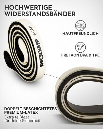 Гума для фітнесу Neolymp з натурального латексу, 22-54 кг, з електронною книгою, для силових тренувань