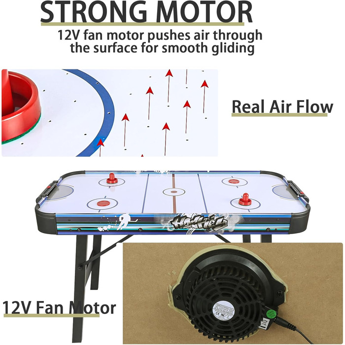 Ігровий стіл HLC 3 в 1: Аір-хокей, шафлборд, кёрлінг, боулінг – 130 см