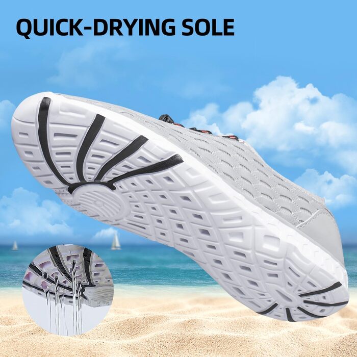 Жіночі водяні черевики DOUSSPRT для плавання та водних видів спорту, швидко сохнуть, сірі (39.5 EU)