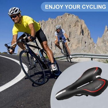 Гелевий велосипедний сідло, ергономічний, амортизований, дихаючий, для BMX/шосе/MTB (червоний)