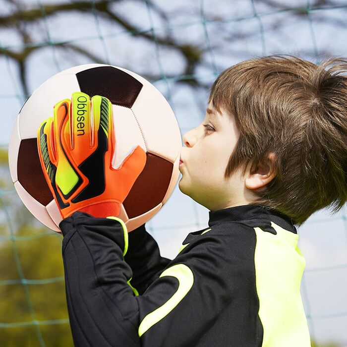 Воротарські рукавички з захистом пальців Torwarthandschuhe Junior Unisex, супер-зчеплення, товстий латекс, для футболу, сині, розмір 7, для дітей, підлітків та дорослих