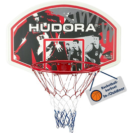 Баскетбольний набір HUDORA для дому та вулиці, щит і кільце з кріпленням для стіни, для дорослих, підлітків і дітей