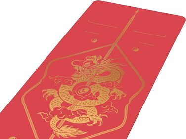 Йога-мат Liforme Zodiac Dragon Red — екологічний, нековзкий, з унікальною системою розмітки, біорозкладний