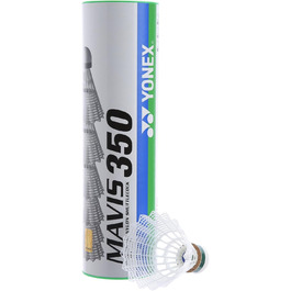 Yonex Mavis 350 – бадмінтонні волани, упаковка 6 шт., зелена кришка (біла)