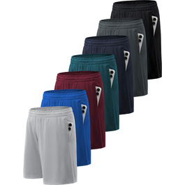 Шорти спортивні чоловічі BVNSOZ з кишенями та еластичним поясом, Quick Dry, для тренувань, 7 штук в упаковці