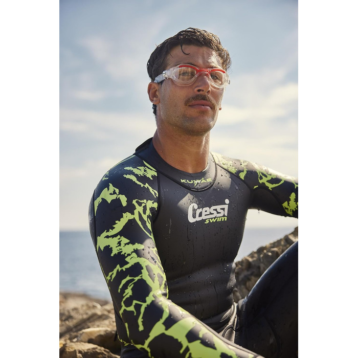 Окуляри для плавання Cressi Flash - чоловічі, з окремими лінзами, проти запотівання, подряпин та УФ-випромінювання, універсальний розмір, чорний/сірий, димчасті лінзи (прозорі/сині, дзеркальні лінзи)